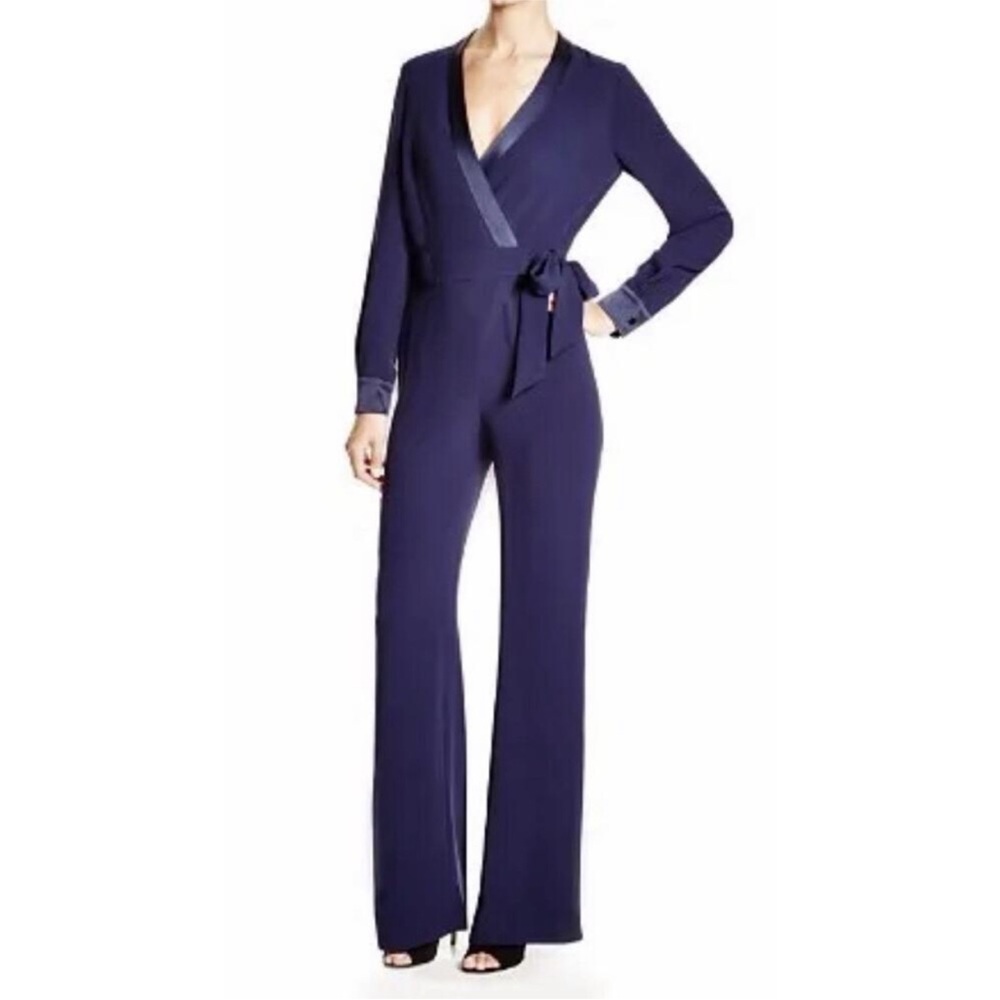 DIANE VON FURSTENBERG DVF MARGOT Jumpsuit Satin Trim
